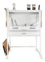 Rack Secaplato Organizador Cocina Con Cajón Y Puerta Otten Blanco
