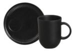 Set x4 Tazas y Plato 330 Ml Porto Brasil Hygge Coup Color Negro - Imagen 2