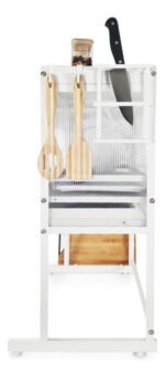 Rack Secaplato Organizador Cocina Con Cajón Y Puerta Otten Blanco - Imagen 4