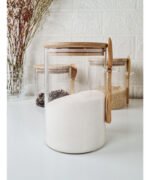 Frasco Hermético Vidrio Con Tapa Cuchara Bambú Otten 1 Lt Marrón Claro - Imagen 2