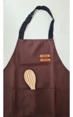 Delantal De Cocina Parrillero Gastronómico C/ Bolsillo Otten - Marrón - Cuero - Imagen 6