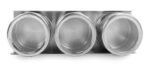 Set X 3 Especieros Condimenteros Imantados Con Base Acero Color Plateado