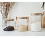 Frasco Hermético Vidrio Con Tapa Cuchara Bambú Otten 1 Lt Marrón Claro - Imagen 7