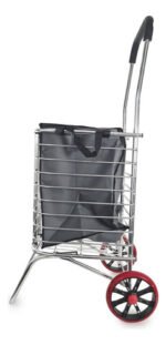 Carrito De Compras Metálico Reforzado Plegable Bajo Otten Negro - Imagen 2