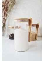 Frasco Hermético Vidrio Con Tapa Cuchara Bambú Otten 760 Ml - Imagen 3