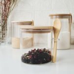Frasco Hermético Vidrio Con Tapa Cuchara Bambú Otten 700 Ml Marrón Claro - Imagen 3