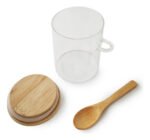 Frasco Hermético Vidrio Con Tapa Cuchara Bambú Otten 700 Ml Marrón Claro - Imagen 2