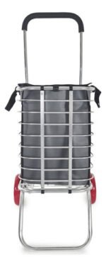 Carrito De Compras Metálico Reforzado Plegable Bajo Otten Negro - Imagen 3
