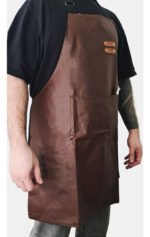 Delantal De Cocina Parrillero Gastronómico C/ Bolsillo Otten - Marrón - Cuero - Imagen 2