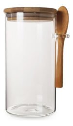 Frasco Hermético Vidrio Con Tapa Cuchara Bambú Otten 760 Ml