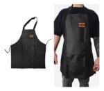 Delantal De Cocina Parrillero Gastronómico C/ Bolsillo Otten Negro/Cuero