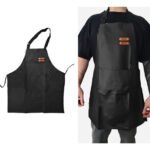 Delantal De Cocina Parrillero Gastronómico C/ Bolsillo Otten Negro/Cuero