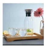 Jarra Botella Vidrio Con Tapa De Acero Inox Agua 1l Moderna - Imagen 3