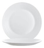 Set X 24 Plato Playo Vidrio Templado Arcoroc Stairo 27 Cm Blanco - Imagen 2