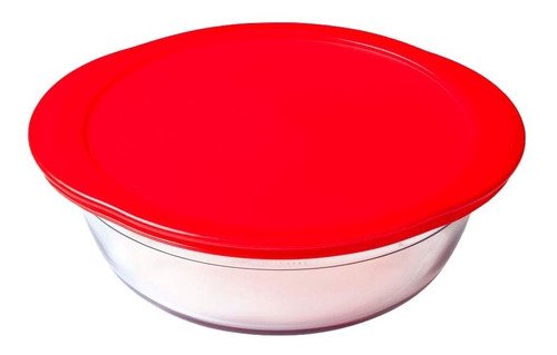 D_877027-MLA43344659560_092020-O Contenedor Redondo Cook & Store O' Cusine Vidrio Templado 1l Tapa Roja - Imagen 1