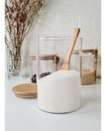 Frasco Hermético Vidrio Con Tapa Cuchara Bambú Otten 1 Lt Marrón Claro - Imagen 3