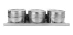 Set X 3 Especieros Condimenteros Imantados Con Base Acero Color Plateado - Imagen 2