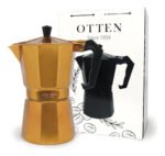 Cafetera Manual De Aluminio Italiana 12 Tazas 600 Ml Otten Color Bronce - Imagen 4