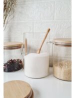 Frasco Hermético Vidrio Con Tapa Cuchara Bambú Otten 1 Lt Marrón Claro - Imagen 6