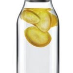 Jarra Botella Vidrio Con Tapa De Acero Inox Agua 1l Moderna