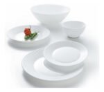 Set X 24 Plato Playo Vidrio Templado Arcoroc Stairo 27 Cm Blanco - Imagen 3