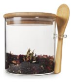 Frasco Hermético Vidrio Con Tapa Cuchara Bambú Otten 700 Ml Marrón Claro
