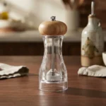 Molinillo Pimentero De Acrílico Con Tapa De Madera 16 Cm - Imagen 4