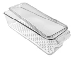 Organizador Apilable Para Heladera Acrilico Tapa Y Rejilla Transparente - Imagen 8