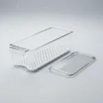 Organizador Apilable Para Heladera Acrilico Tapa Y Rejilla Transparente - Imagen 4