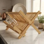 Secaplatos Escurridor De Madera Bambu 12 Platos Color Marrón - Imagen 7