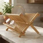 Secaplatos Escurridor De Madera Bambu 12 Platos Color Marrón - Imagen 4