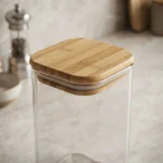 FRASCOS DE VIDRIO CON TAPA BAMBU CUADRADO - Imagen 5