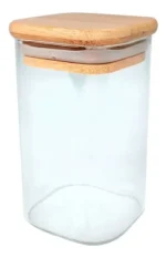 FRASCOS DE VIDRIO CON TAPA BAMBU CUADRADO - Imagen 3