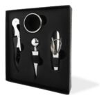 Set Kit De Vino 4 Piezas En Caja De Regalo Cartón Negro - Imagen 2