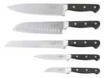 Set X 5 Cuchillos Acero Profesional Forjado C/ Taco Otten Negro - Imagen 2