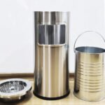 Cestos Tacho Basura C/ Cenicero Acero Inox Otten 30 Lts Plateado - Imagen 5
