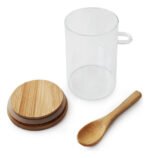 Frasco Hermético Vidrio Con Tapa Cuchara Bambú Otten 615 Ml Marrón Claro - Imagen 2