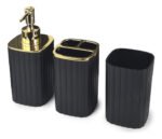 Set X 6 Piezas Accesorios Para Baño Otten Negro/dorado - Imagen 2