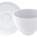 Taza C/ Plato Té Porcelana Tramontina Maria Augusta 250ml Blanco