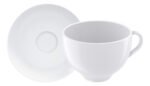 Taza C/ Plato Té Porcelana Tramontina Maria Augusta 250ml Blanco