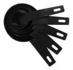 Juego Set X 10 Piezas Cucharas Y Tazas Medidoras Plastico Negro