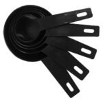 Juego Set X 10 Piezas Cucharas Y Tazas Medidoras Plastico Negro