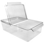 Organizador Apilable Para Heladera Acrilico Tapa Doble - Transparente