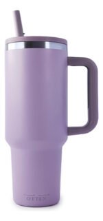 Vaso Térmico Acero Con Sorbete Y Manija Otten 1 Lt - Lila
