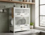 Rack Secaplato Organizador Cocina Con Cajón Y 2 Puerta Otten Blanco