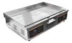 Plancha Combinada Acero Profesional Eléctrica Teg-822 Otten Plateado