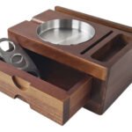 Cenicero Madera Cortador De Puros Y Cajón Otten Marrón Oscuro