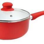 Cacerola Con Mango Ceramica Calidad Premium Mika 20 Cm Rojo/Blanco