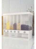 Dispenser Dispensador Alimento Legumbres Cereales 6 Espacios Color Blanco - Imagen 5