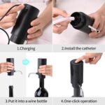 Decantador Aireador De Vino Eléctrico Recargable Usb Otten Negro - Imagen 9